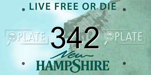 342 New Hampshire License Plate