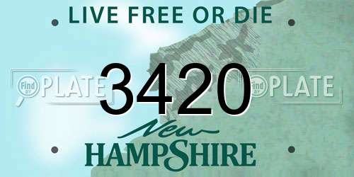 3420 New Hampshire License Plate