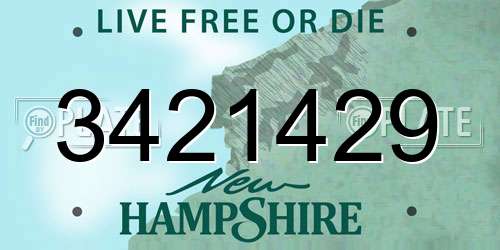 3421429 New Hampshire License Plate