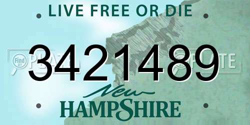 3421489 New Hampshire License Plate