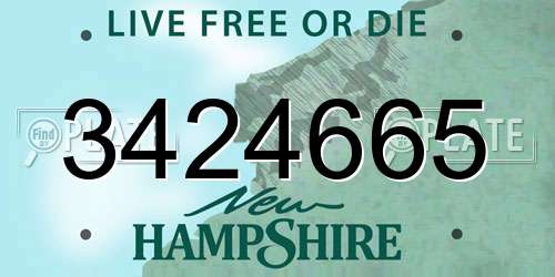 3424665 New Hampshire License Plate