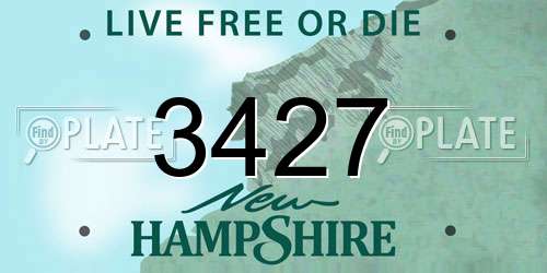 3427 New Hampshire License Plate