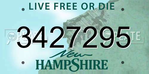 3427295 New Hampshire License Plate