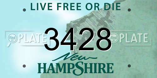 3428 New Hampshire License Plate