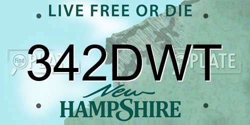 342DWT New Hampshire License Plate