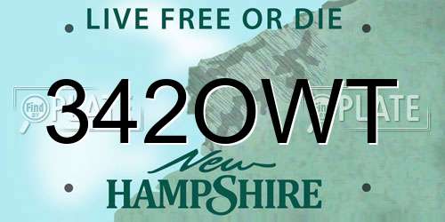 342OWT New Hampshire License Plate