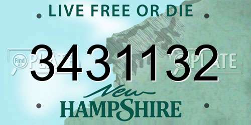 3431132 New Hampshire License Plate