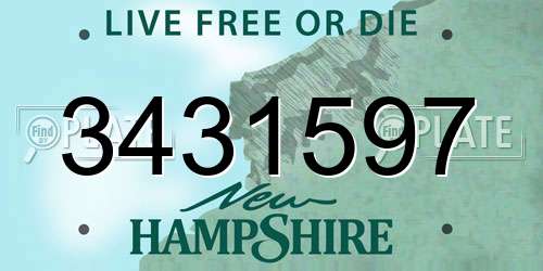 3431597 New Hampshire License Plate