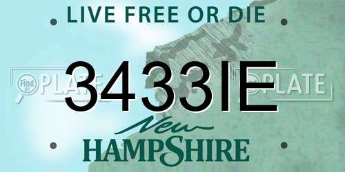3433IE New Hampshire License Plate
