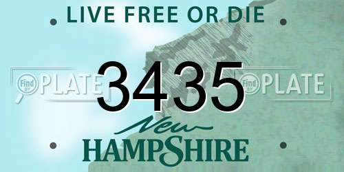 3435 New Hampshire License Plate