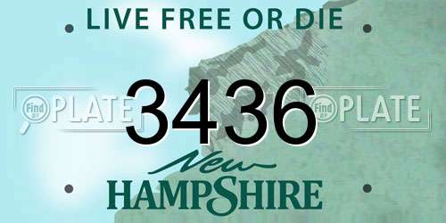 3436 New Hampshire License Plate
