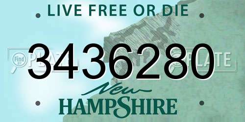 3436280 New Hampshire License Plate