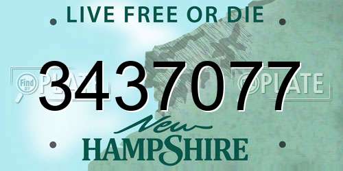 3437077 New Hampshire License Plate