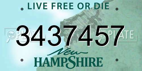 3437457 New Hampshire License Plate