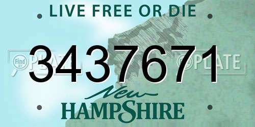 3437671 New Hampshire License Plate