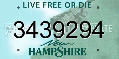 3439294 New Hampshire License Plate