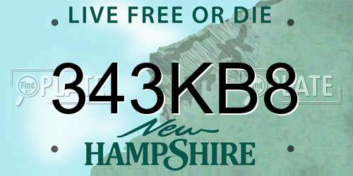 343KB8 New Hampshire License Plate