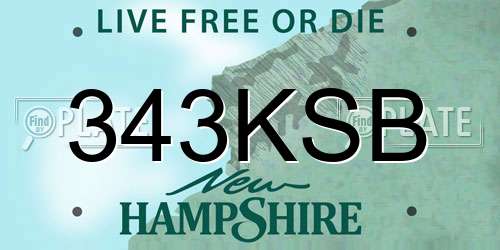 343KSB New Hampshire License Plate