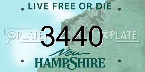 3440 New Hampshire License Plate