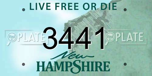 3441 New Hampshire License Plate