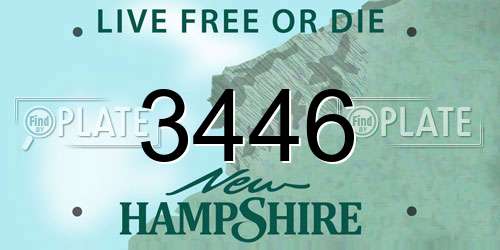 3446 New Hampshire License Plate