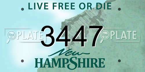 3447 New Hampshire License Plate