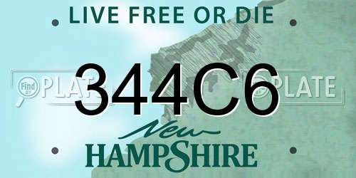 344C6 New Hampshire License Plate