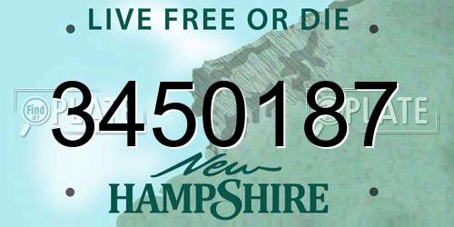 3450187 New Hampshire License Plate