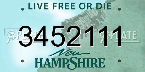 3452111 New Hampshire License Plate