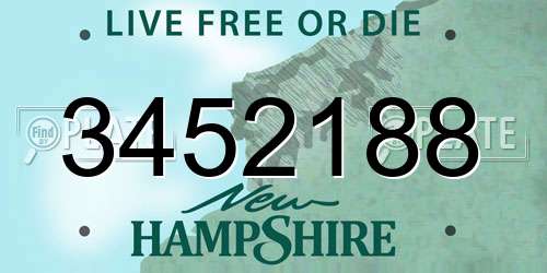 3452188 New Hampshire License Plate