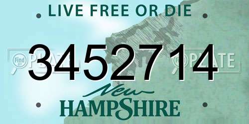 3452714 New Hampshire License Plate