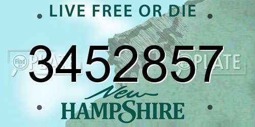 3452857 New Hampshire License Plate