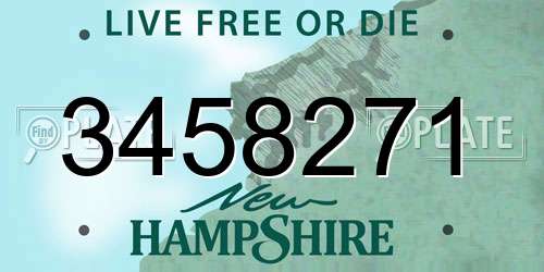 3458271 New Hampshire License Plate