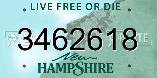 3462618 New Hampshire License Plate