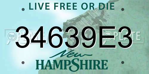 34639E3 New Hampshire License Plate