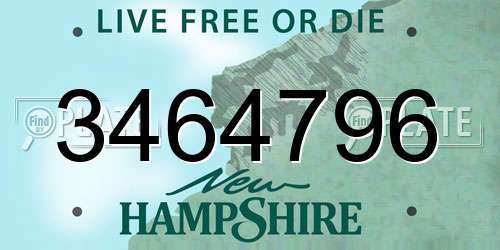 3464796 New Hampshire License Plate