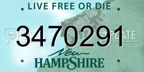 3470291 New Hampshire License Plate