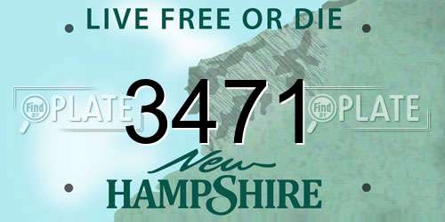 3471 New Hampshire License Plate