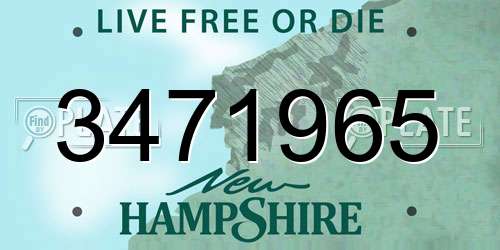 3471965 New Hampshire License Plate