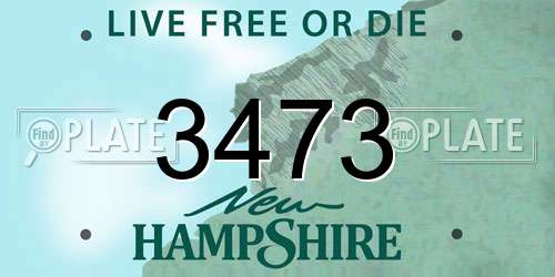 3473 New Hampshire License Plate