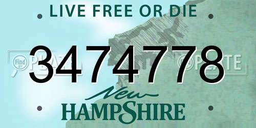 3474778 New Hampshire License Plate