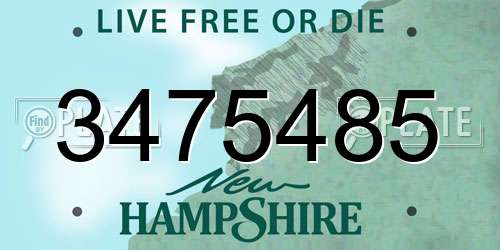 3475485 New Hampshire License Plate