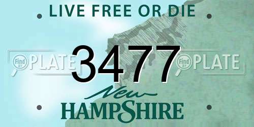 3477 New Hampshire License Plate