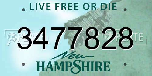 3477828 New Hampshire License Plate