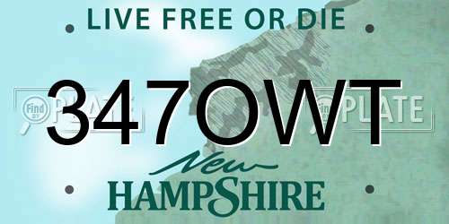 347OWT New Hampshire License Plate