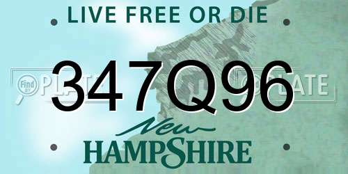 347Q96 New Hampshire License Plate