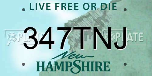 347TNJ New Hampshire License Plate