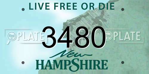 3480 New Hampshire License Plate