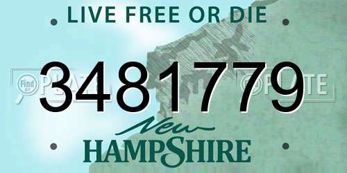 3481779 New Hampshire License Plate