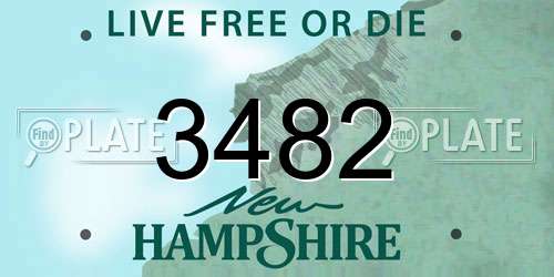 3482 New Hampshire License Plate